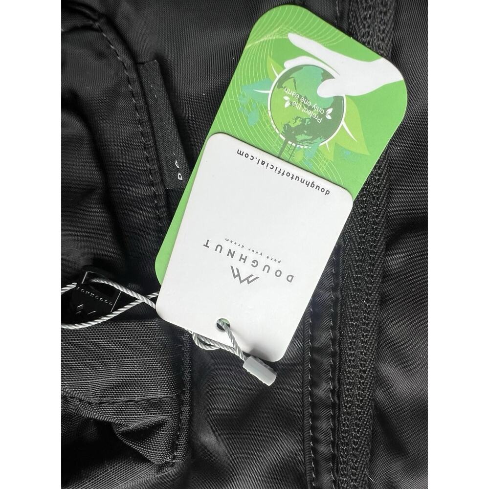 Doughnut Pyramid Tiny Backpack Black Nylon Ripstop Travel Bag NWT - Picture 12 of 12